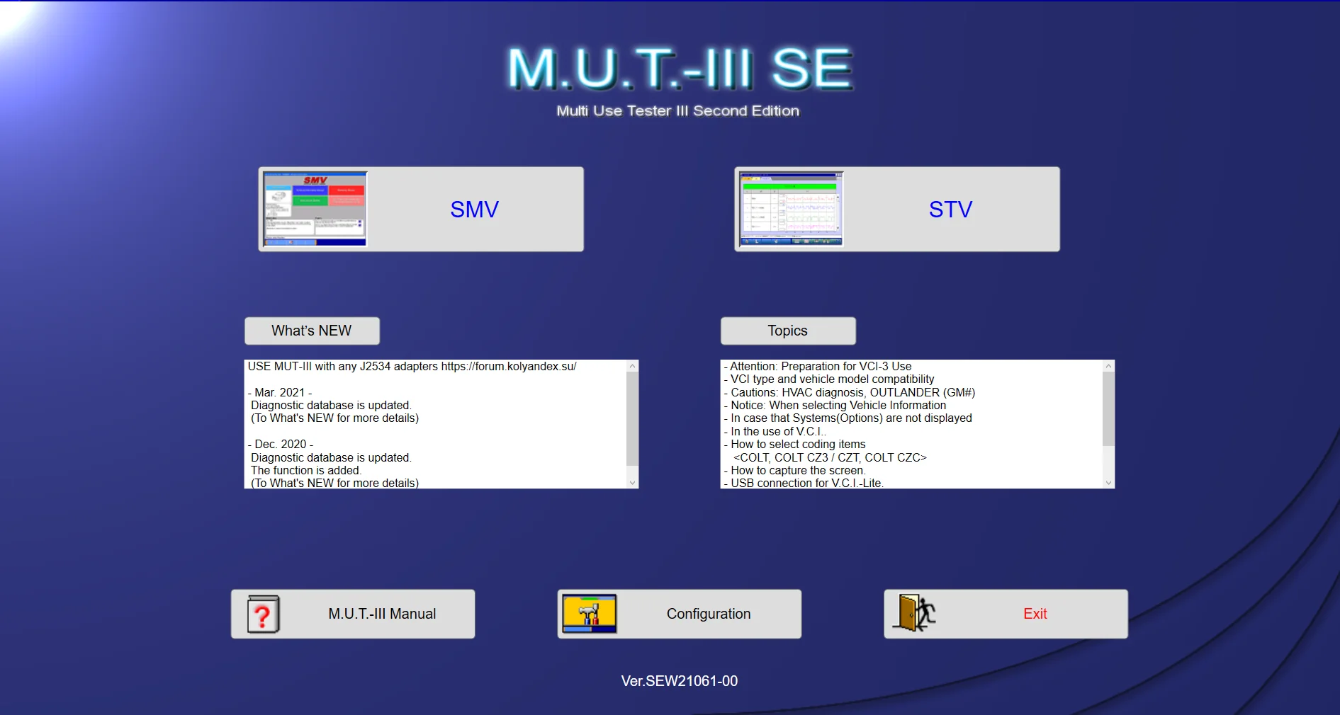 

MUT-III Diagnostic Software 03.2024 Asia & Europe SEW24031