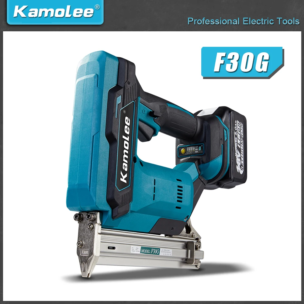 

Kamolee Brushless F30G Electric Nail Gun Stapler Nailer Woodworking Lithium Compatible With Makita 18V Battery