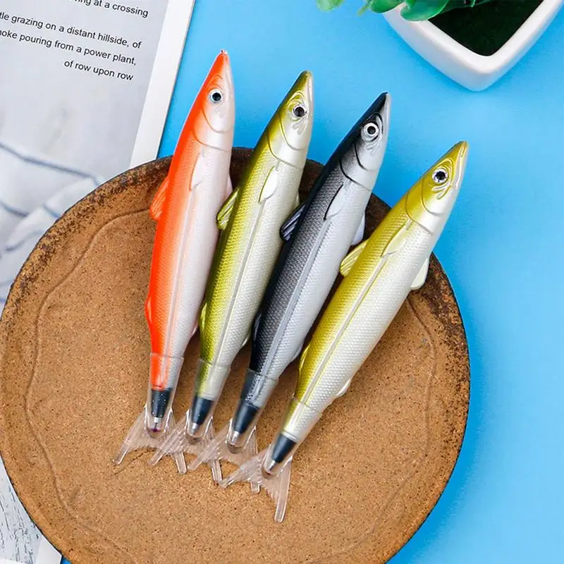 Funny Pens Fish Shaped Ballpoint Pen Realistic Fish Decoration Black Ink Sea Animal Ballpoint Pens For Fishing Party Favors Fish