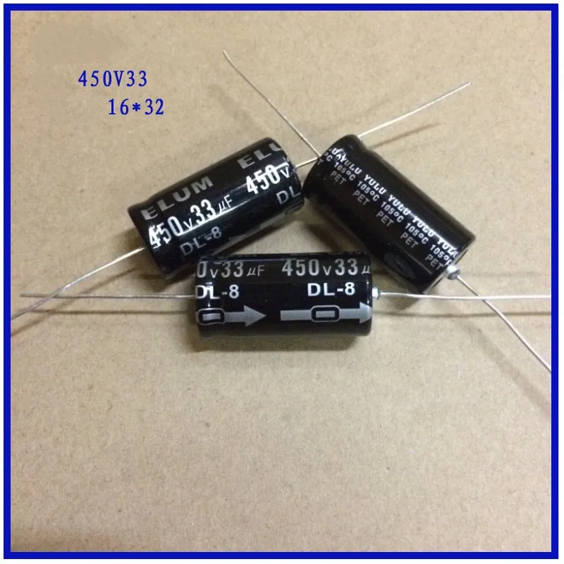 

10pcs 450v33uf Axial Electrolytic Capacitor 33UF 450V 16*32mm