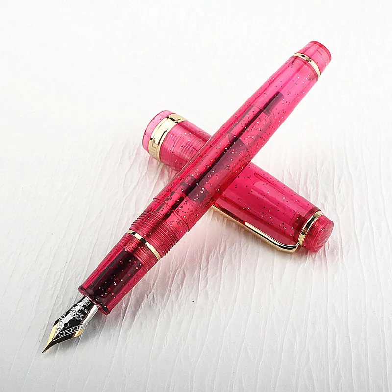 JINHAO 82 Fountain Pen Transparency Pen Spin Golden EF F M Nib Business Office School Supplies Ink Pens