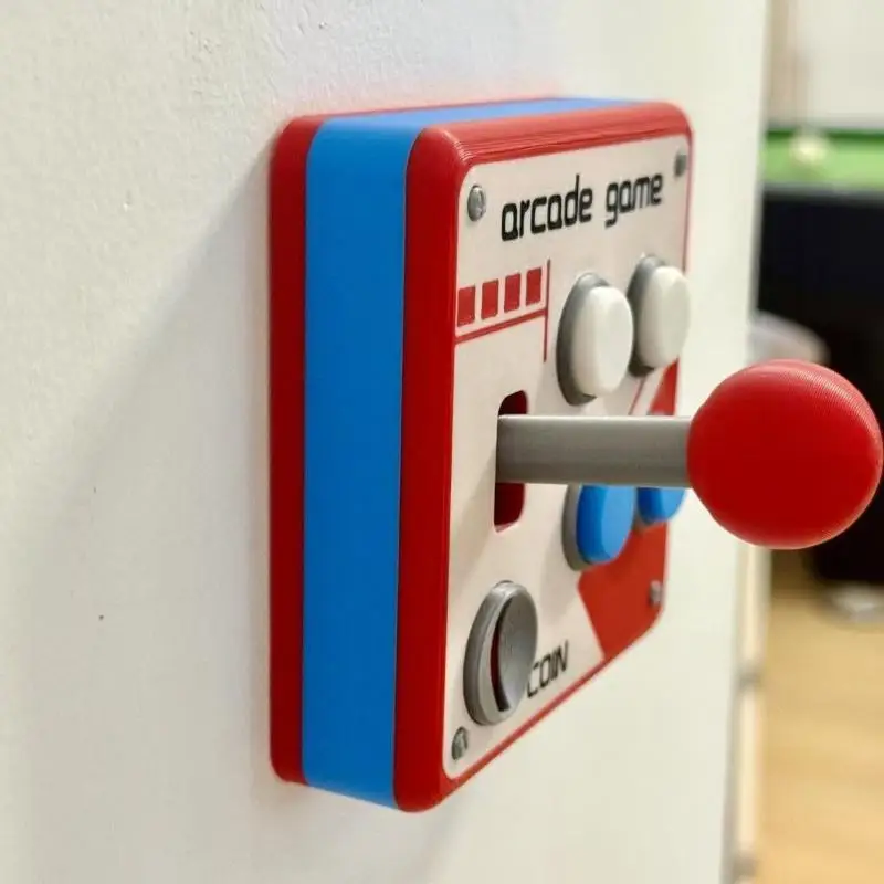 1Pc Retro Arcade Game Joystick Wall Light Switch Panel 80s Vintage Decorative Wall Plate Cover for Game Room Bedroom..
