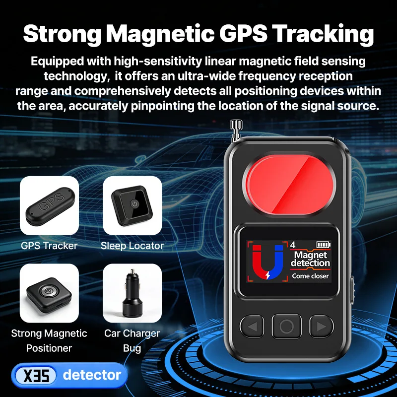 Privacy Protector Detector Hidden Camera Finder RF Signal Detector GPS Magnetic Tracker Sweeper Anti-Eavesdropping Device Motion