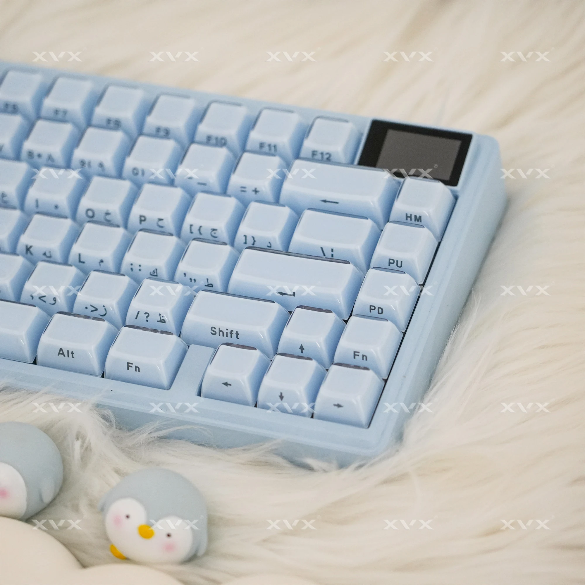 Xvx árabe keycaps azul geléia keycap para teclado mecânico cereja mx 75% perfil oem 113 teclas