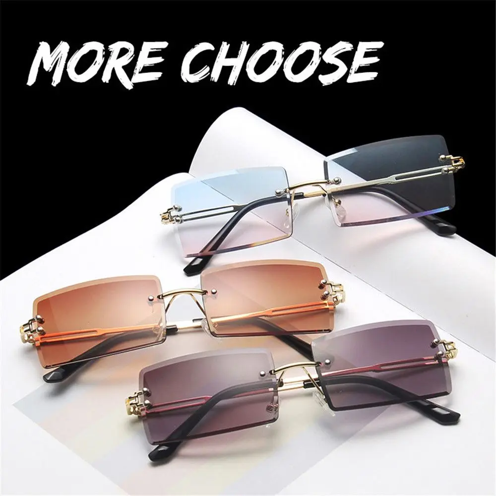 

Summer Rimless Summer Eyewear Square Sunglasses Fashion Sunglasses Rectangle Sun Glasses Shades