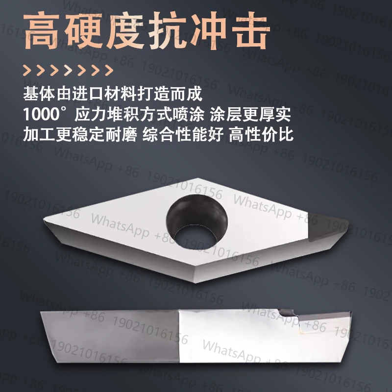 

10pcs Automotive wheel hub wire drawing knife repair blade aluminum alloy special VCGT160404 08 PCD diamond