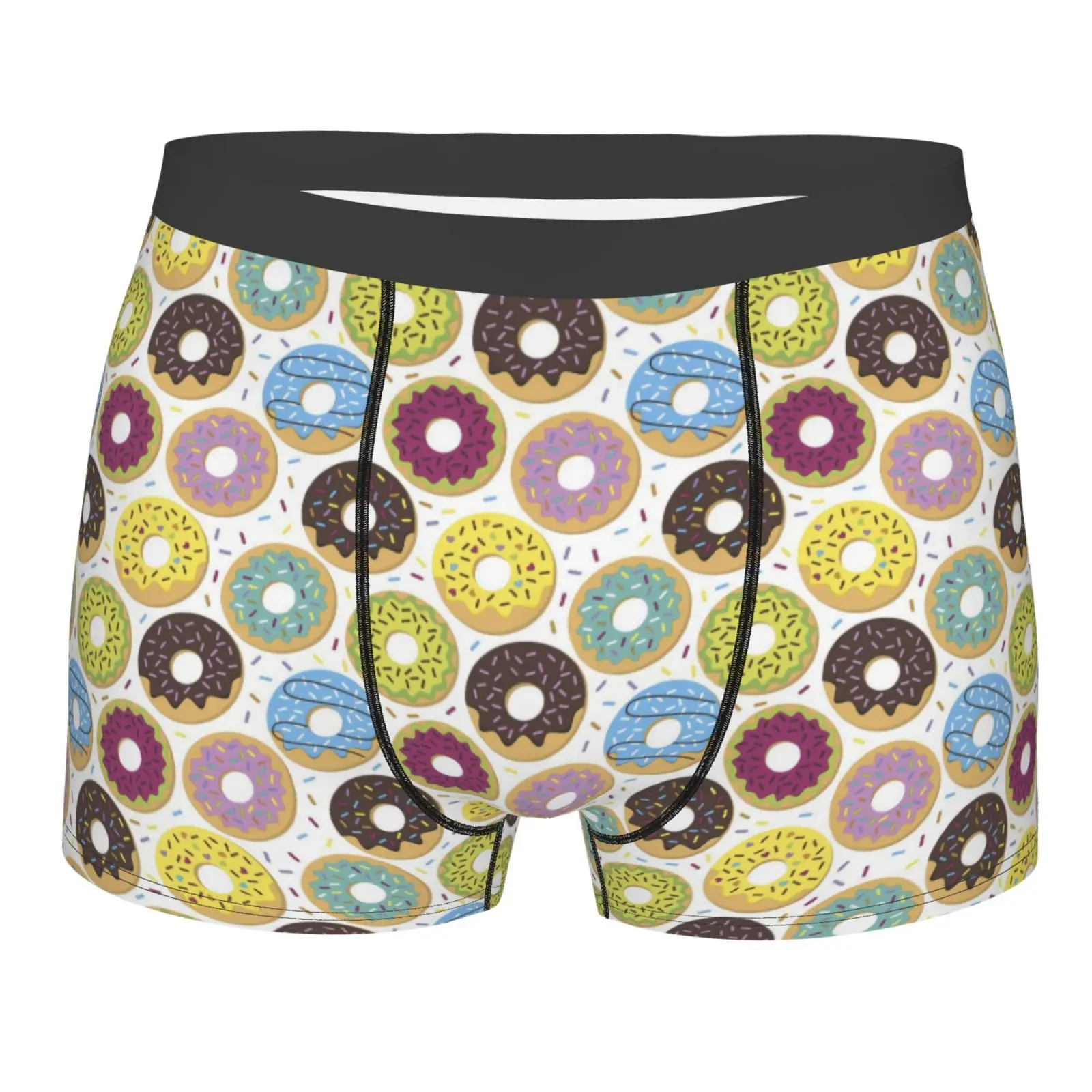 

Мужские дышащие трусы-боксеры с разнообразными рисунками пончиков, удобное мягкое эластичное нижнее белье, плавки с выпуклым мешочком для мужчин и мальчиков