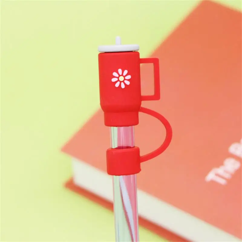 2/3/4PCS Cute Simple Soft Rubber Straight Pipe 7-8mm Straw Suitable For Use Kitchen Animal Fashion Dust