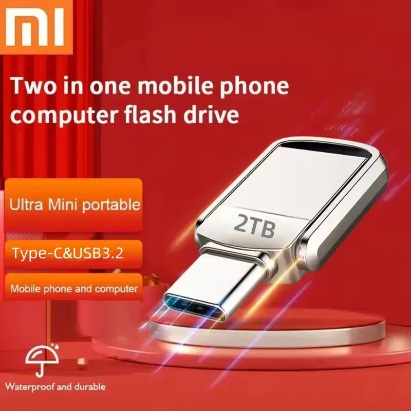 Xiaomi 2TB Metal Flash Drive Usb 3.2 Super High Speed Transfer U Disk Pen Drive 1TB Waterproof Type C Disk For Cellphone PC 2025