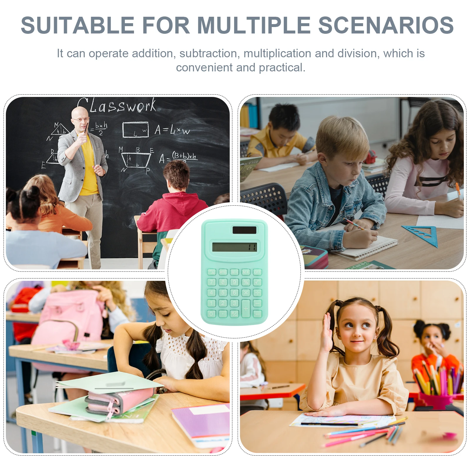 

Portable Calculator for Middle School Students Calculators Supplies Calculater Cute Light Blue