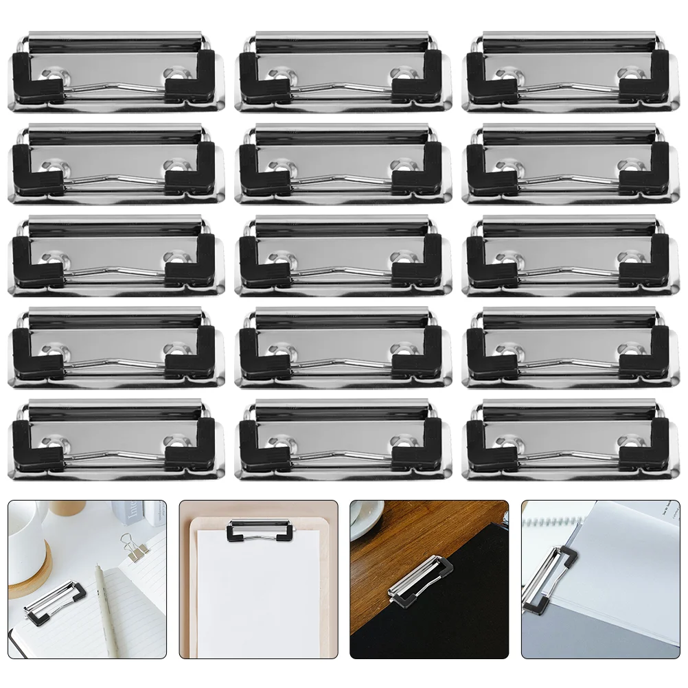 18 Pcs Folder Clip File Organizer Clips Binder Bulk Office Binders Large Business for Teacher Paper Clamps Black