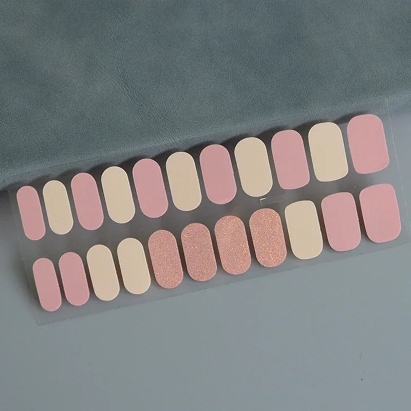 22 dita polimerizzazione completa involucri per unghie colore salto gradiente glitter paillettes smalto per unghie pellicola gel adesivo per unghie durevole impermeabile