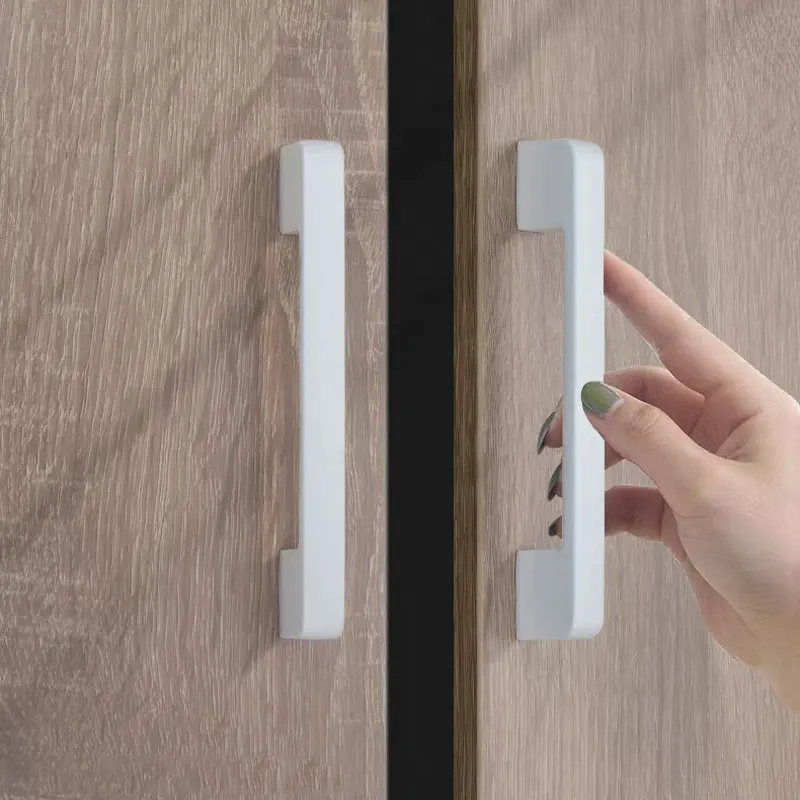 White Kitchen Cabinet Handles Longer Dresser Wardrobe Pulls Cupboard Door Knobs Modern Simple Furniture Hardware 320mm