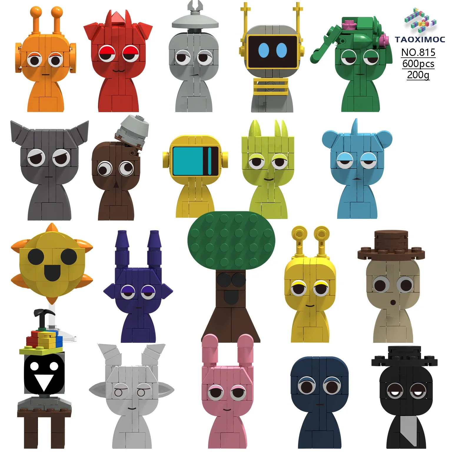 20 en 1 Sprunki jouets ensemble de construction Sprunki figurines d'action jeu de musique rôles blocs de construction de noël cadeau pour et enfants