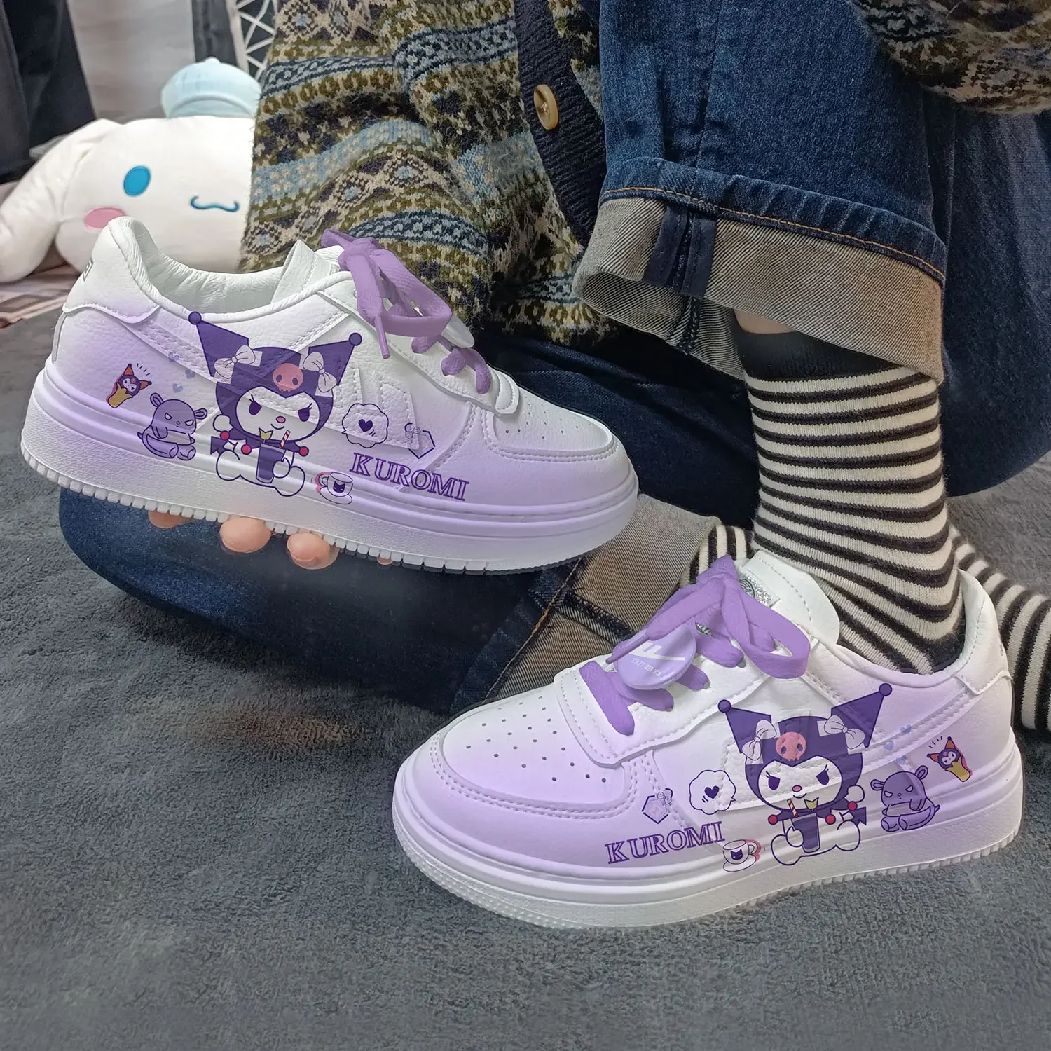 New cartoon Kuromi princess cute Casual shoes soft sports shoes for girlfriend gift EU size 35-44