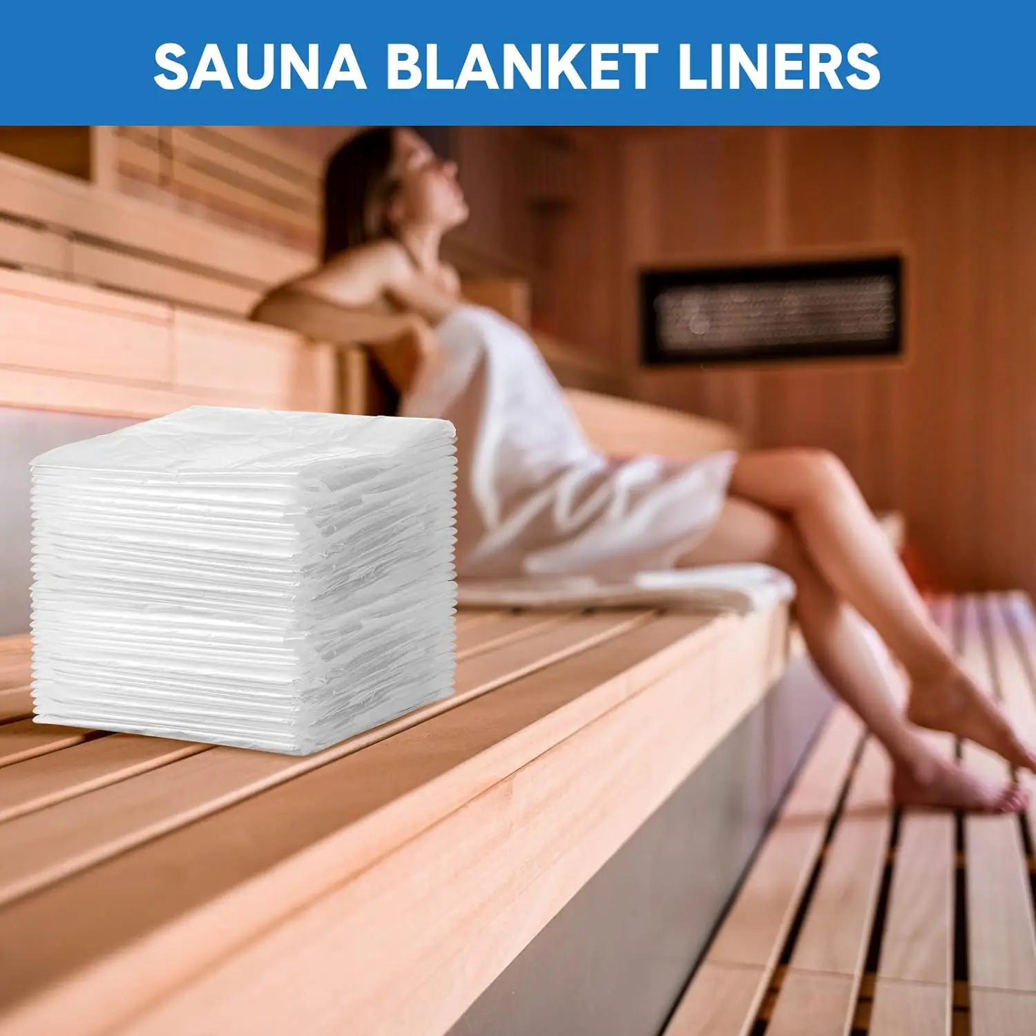 100 Pack Disposable Sauna Bags Plastic Body Wrap Sauna Blanket Liners 87 x 47 Inch Thickened Sauna Wrap for Infrared Sauna