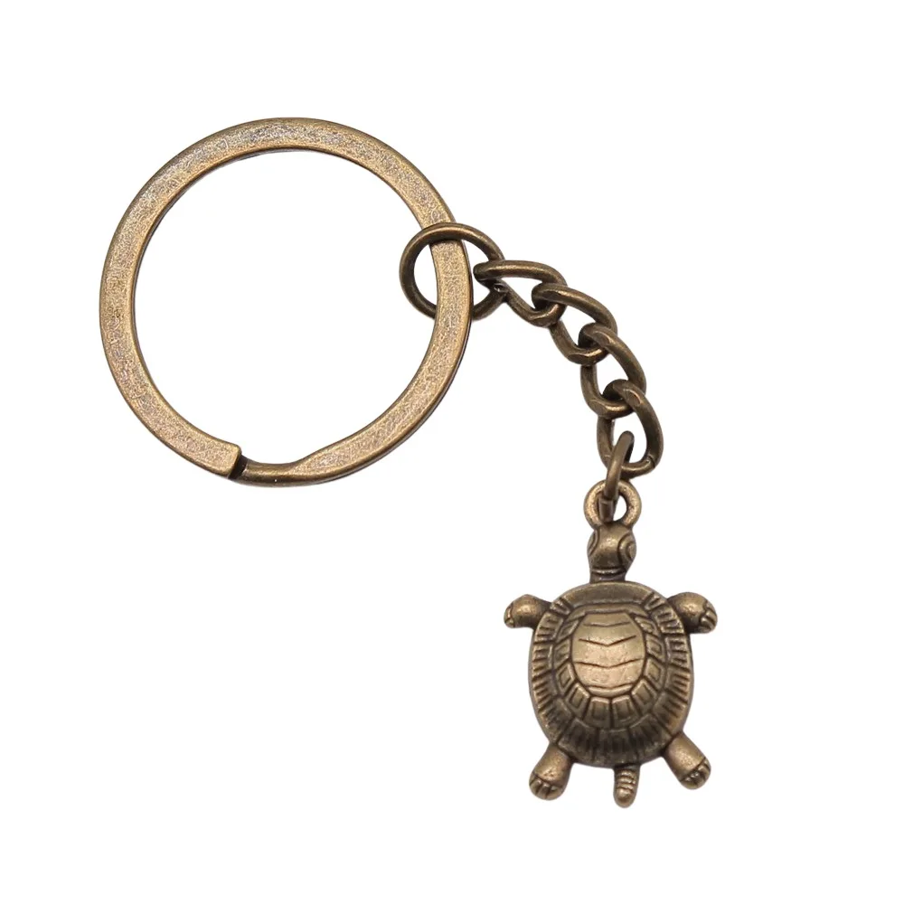 Keychain Holder Dropshipping Vintage Handmade Antique Bronze Color 24x16mm Sea Turtle Pendant Keyring image 4