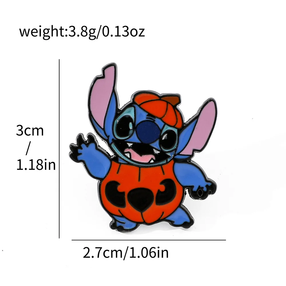1-6Pcs Halloween Disney Stitch Enamel Pin Brooches For Women Lapel Pins Badge on Backpack Clothes Accessories Fashion Kids Gifts