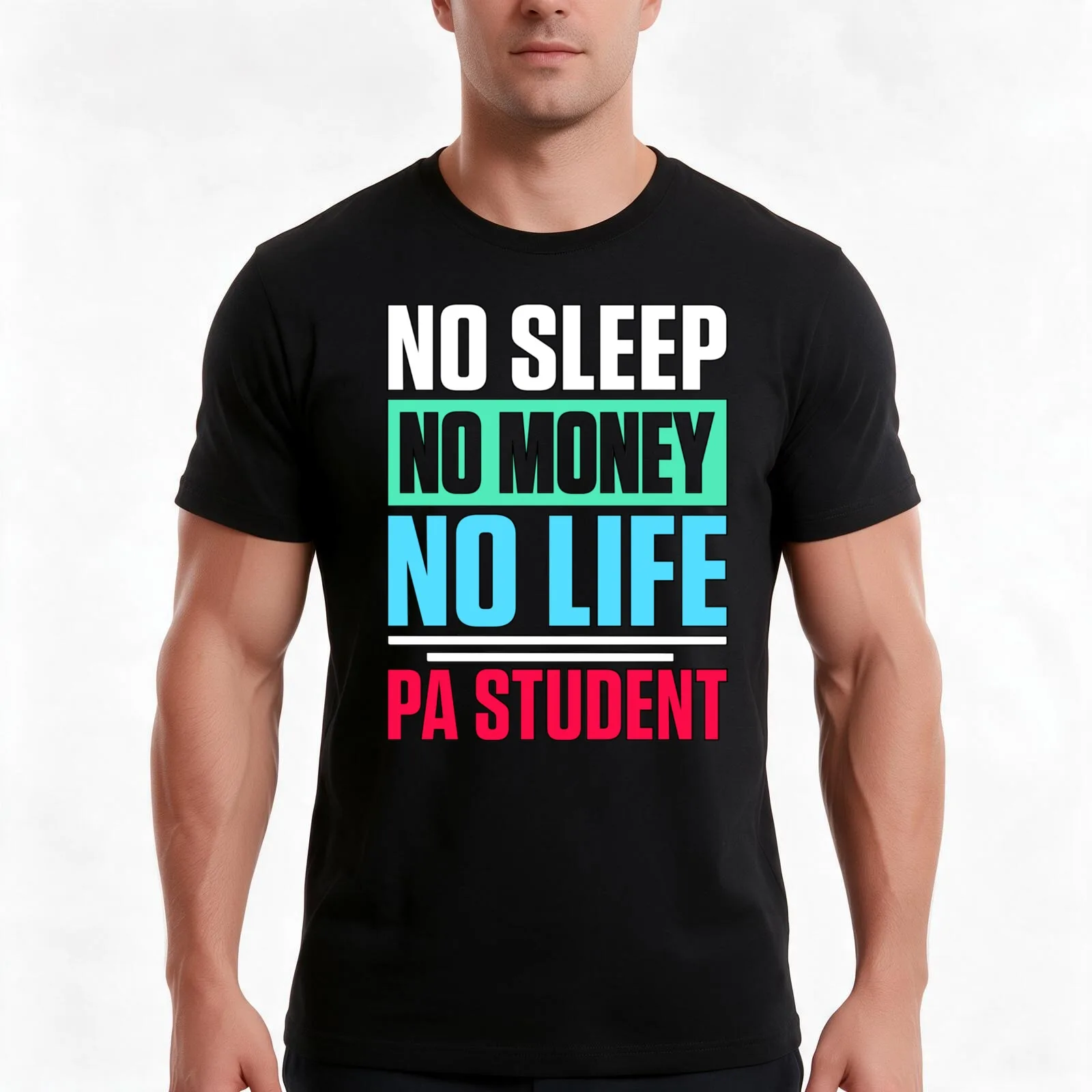 No Sleep No Money No Life PA Student T-Shirt Summer Casual Cotton Tee Oversized Streetwear Tops Vintage Graphic Print