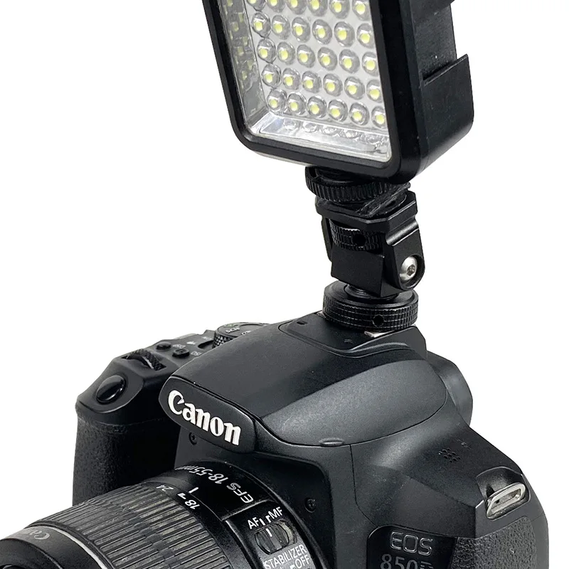 رأس ترايبود مثبت بشاشة صغيرة من الألومنيوم ، محول حذاء بارد ، بتركيب الكاميرا ، فلاش ، ميكروفون ، مصباح تعبئة ليد