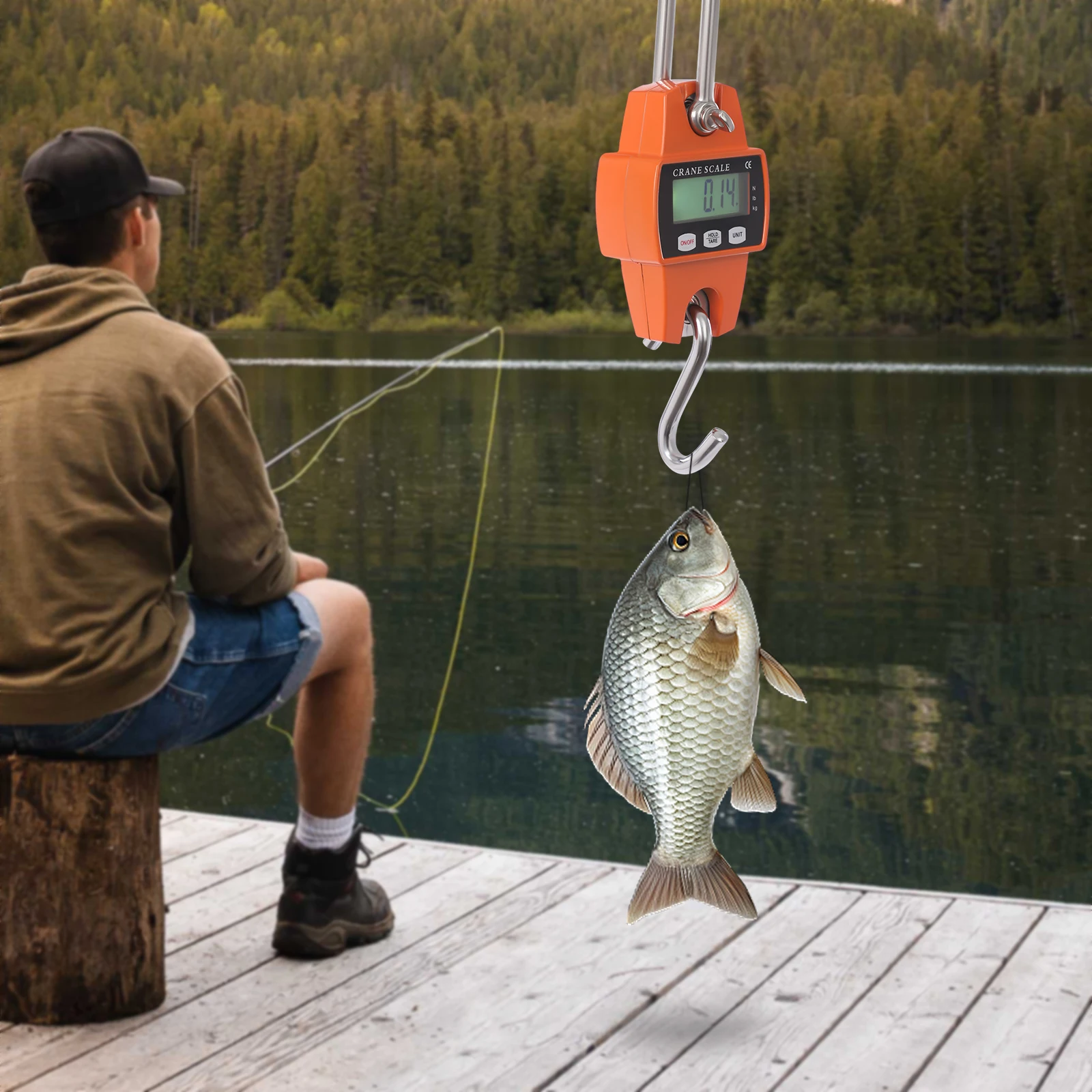 ميزان رقمي معلق، ميزان بخطاف محمول مع وحدات Lb/Kg/N، ميزان الرافعة الإلكتروني مع إضاءة خلفية LCD للمستودعات والخدمات اللوجستية