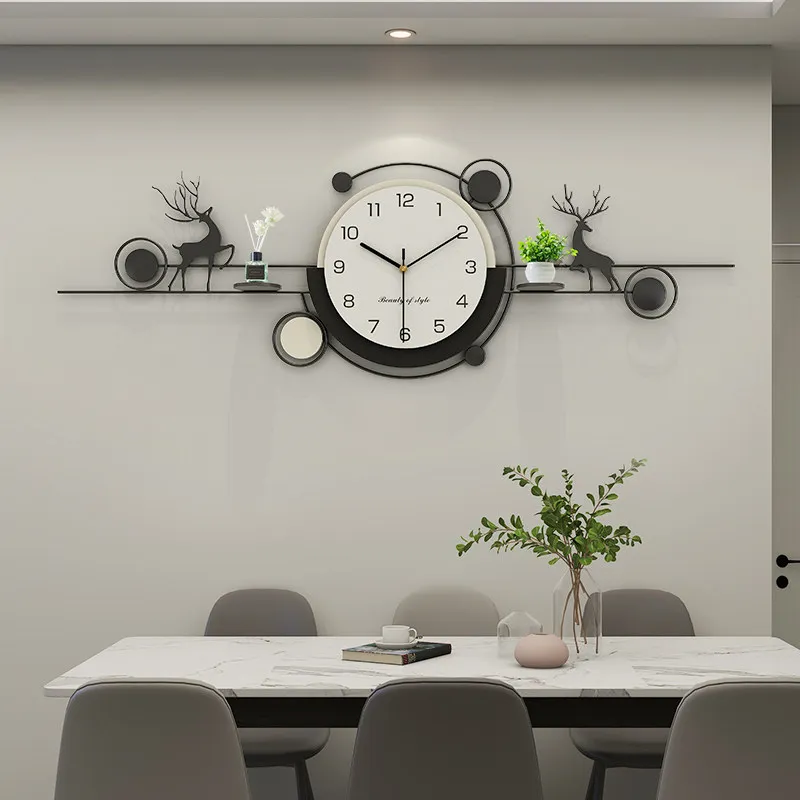 Mid Century Mechanism Wall Clock Noiseless Bedside Metal Wall Clock Electronic Accessories Flip Reloj De Pared Room Decoration