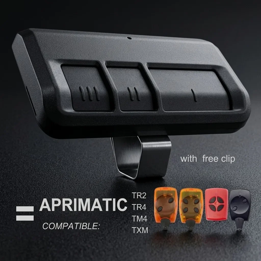 Clone APRIMATIC TR4 TM4 TXM Garage Door Remote Control Multi-Frequency 280-868MHz Fixed Rolling Code Controller With Clip