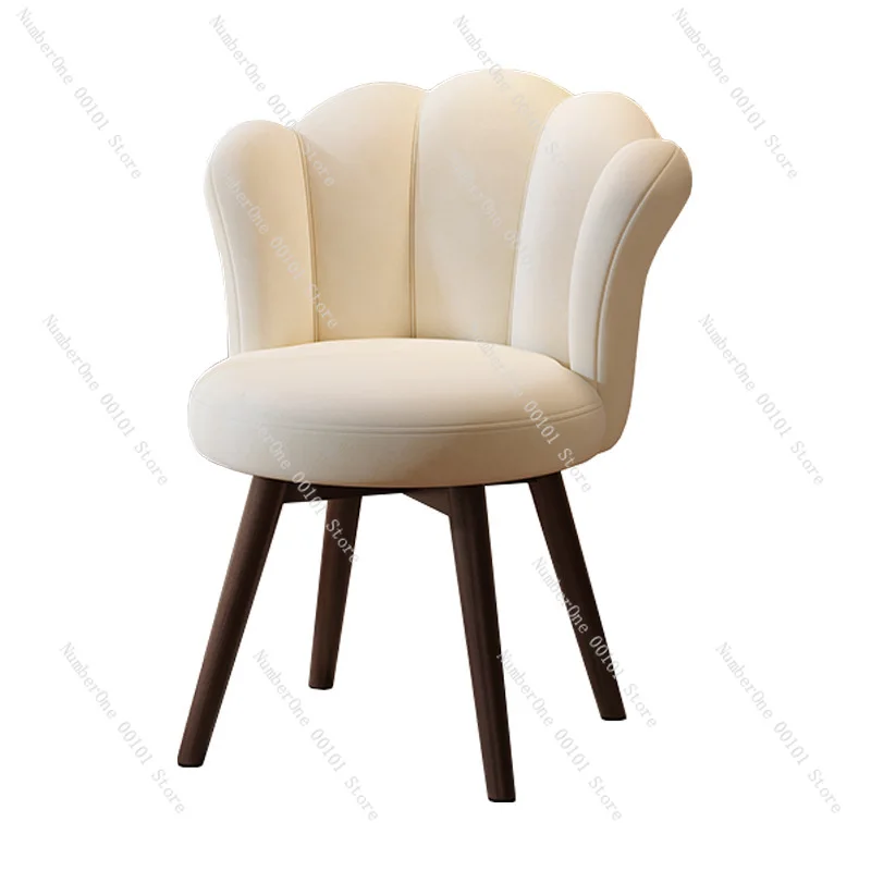 Elegant Makeup Vanity Chair for Women Bedroom Master Room Petal Accent Stool Minimalist Dressing Table Seat with Rotating