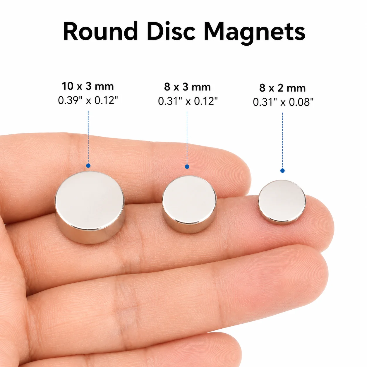 8x2/8x3/10x3mm Refrigerator Magnets 3 Different Sizes Small Magnets Tiny Round Disc Fridge Magnets for Office Hobbies Crafts