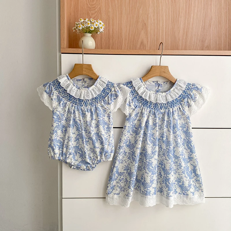 2026 Neuer Sommer Neugeborenen Baby Mädchen Strampler 0-24M Baby Mädchen Flatterärmel Baumwolle Mädchen Blumen Wickel-Baby-Mädchen-Strampler – Detail 15