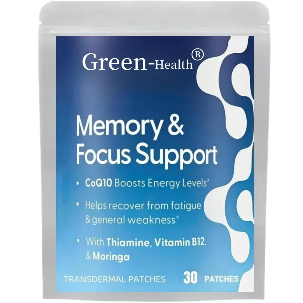 30 Patches Memory & Focus Patches Transdermicos com Thiamine Vitamina B12 para Mulheres e Homens Energia e Foco