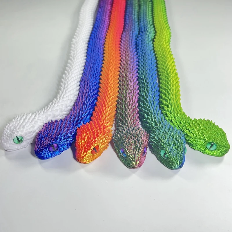 B84B 3D Printed Snake Model Multi-Joint Movable Flexible Articulated Figure Prop Decoration Horror Ornament Gift