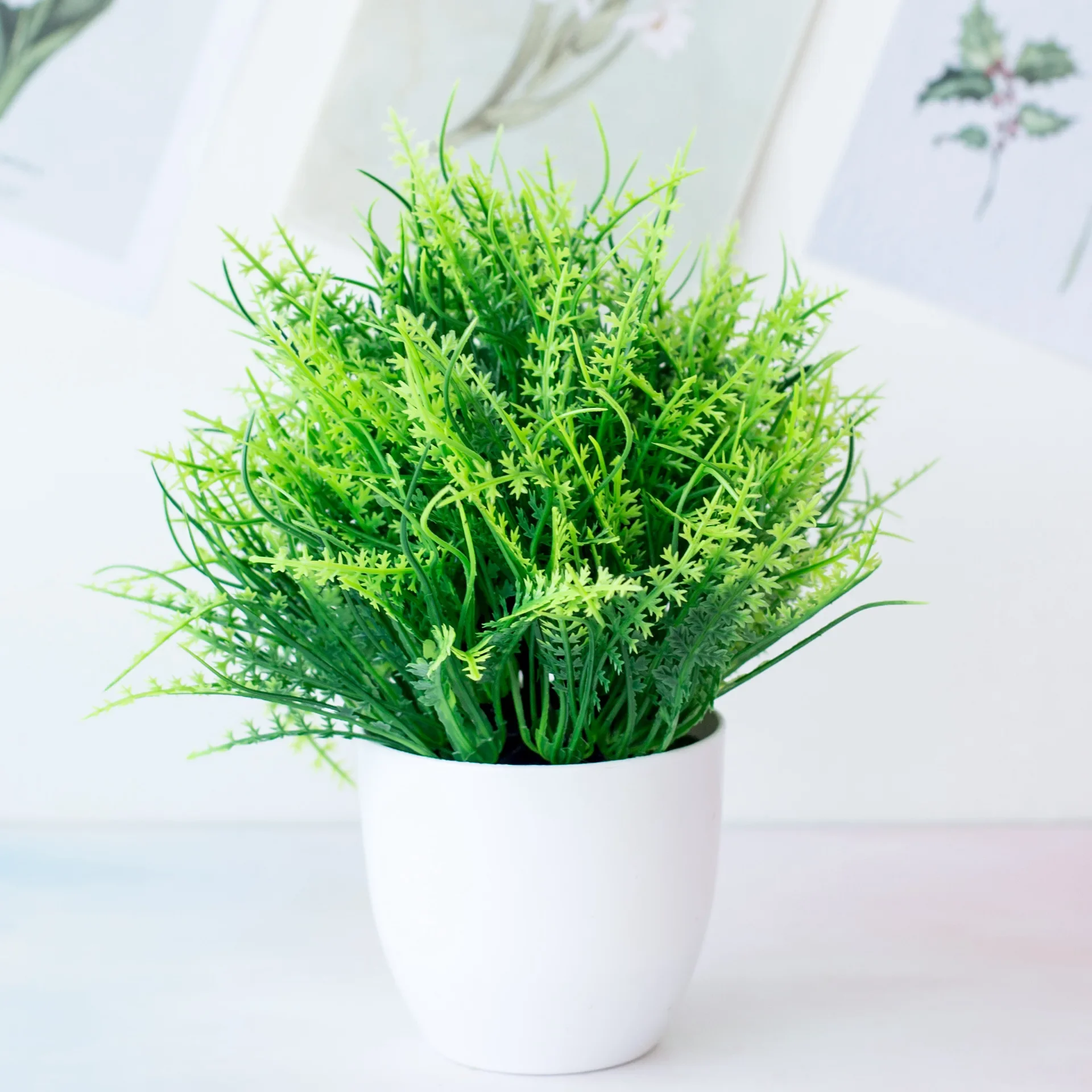 

Green Plant Potted Simulation Potted Desktop Mini Plant Bonsai Greening Potted Plant Artificial Flower Tree Ball