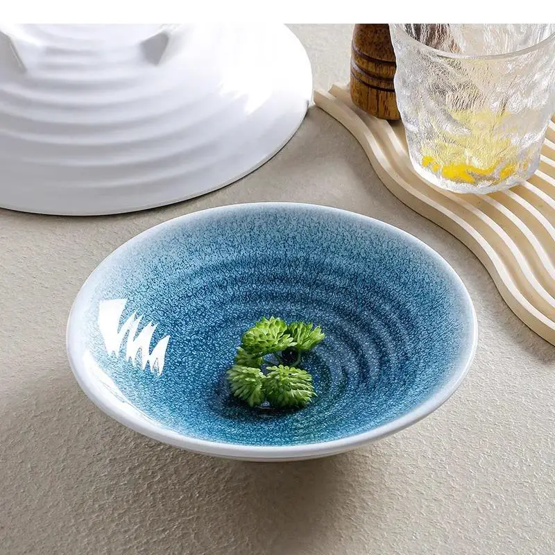 Melamine Material Dinner Plate Deep Thick Soup Dessert Plates Salad Restaurant Specialty Tableware