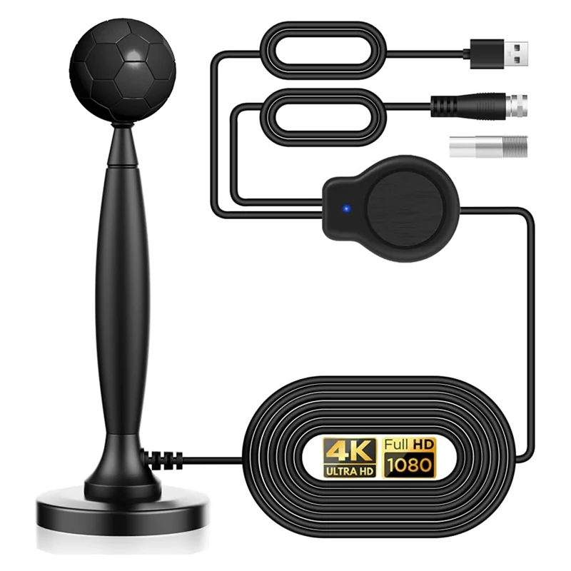 【Superdeals】هوائي تلفزيون عالي الدقة 4K/1080P محسّن، متعدد الاتجاهات، يتضمن مكبر الصوت، داخلي/خارجي، يمتد 120 أميالًا