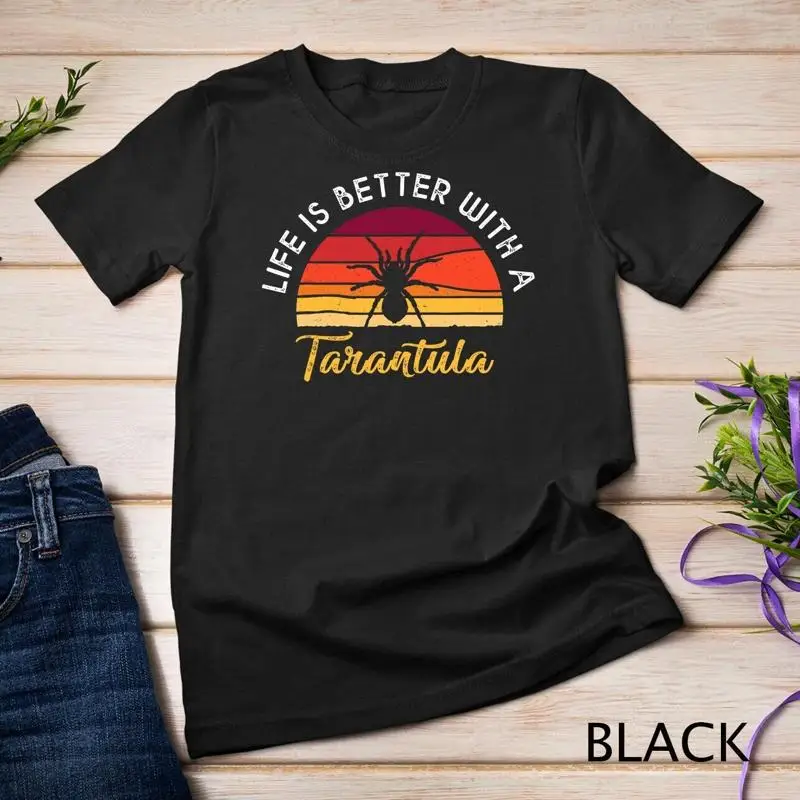 a-vida-retro-vintage-e-melhor-com-um-amante-de-tarantula-camisas-unissex