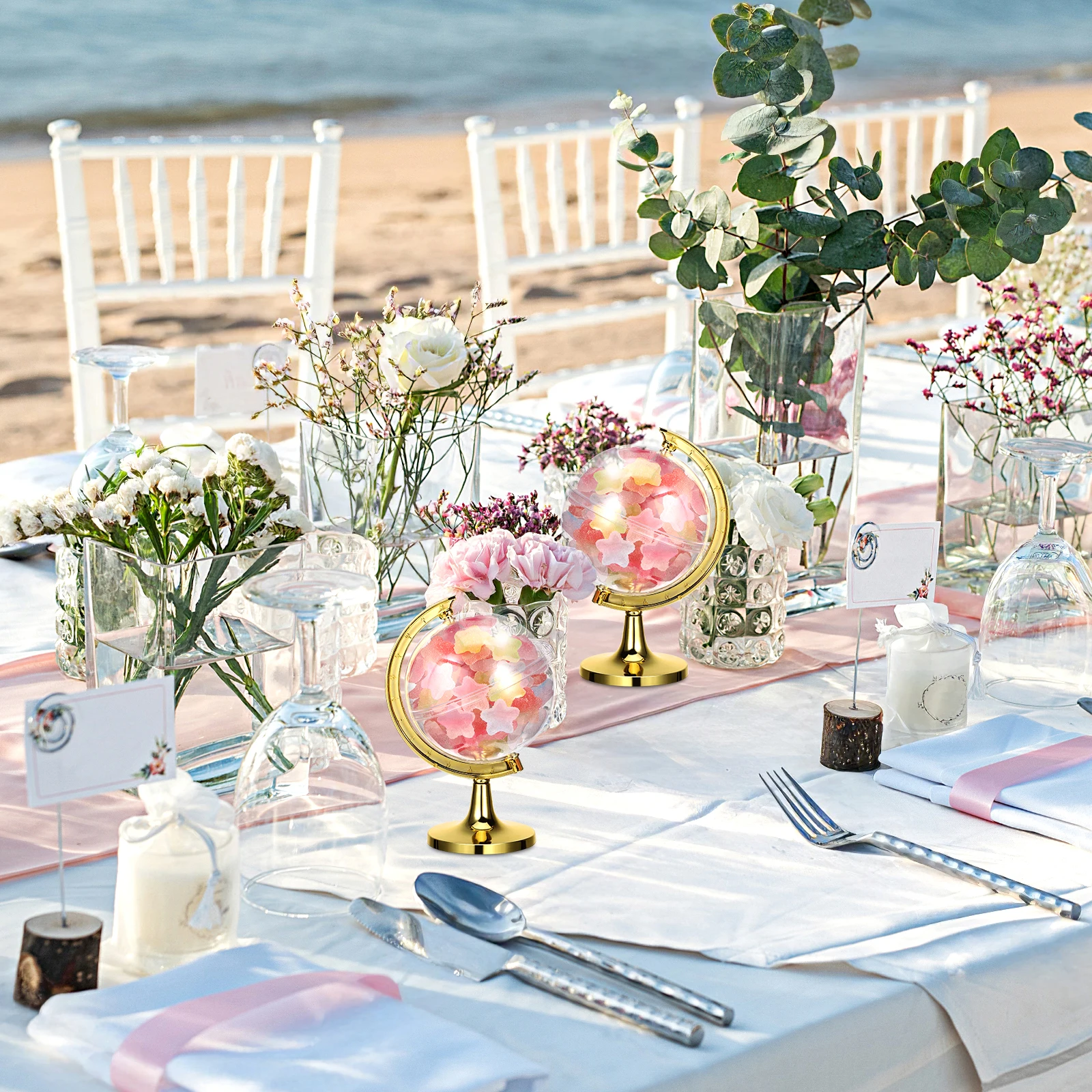 

12Pcs Candy Boxes Plastic Tellurion Creative Storage Wedding Christmas Party Candy Containers Gift Case Gift Box