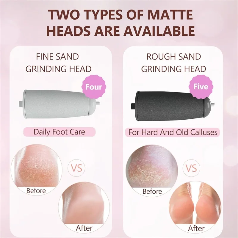 8 قطعة عجلات دوارة القدم فرك رئيس أدوات باديكير عبوة ملف استبدال رؤساء بكرات استبدال الأسطوانة القدم