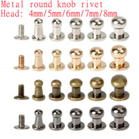 20Sets 4mm 5mm 6mm 7mm 8mm Round Knob Rivets Metal Monk Head Screws Studs Alloy Nail Buckle Tack Cloth Button Bag Leather Crafts