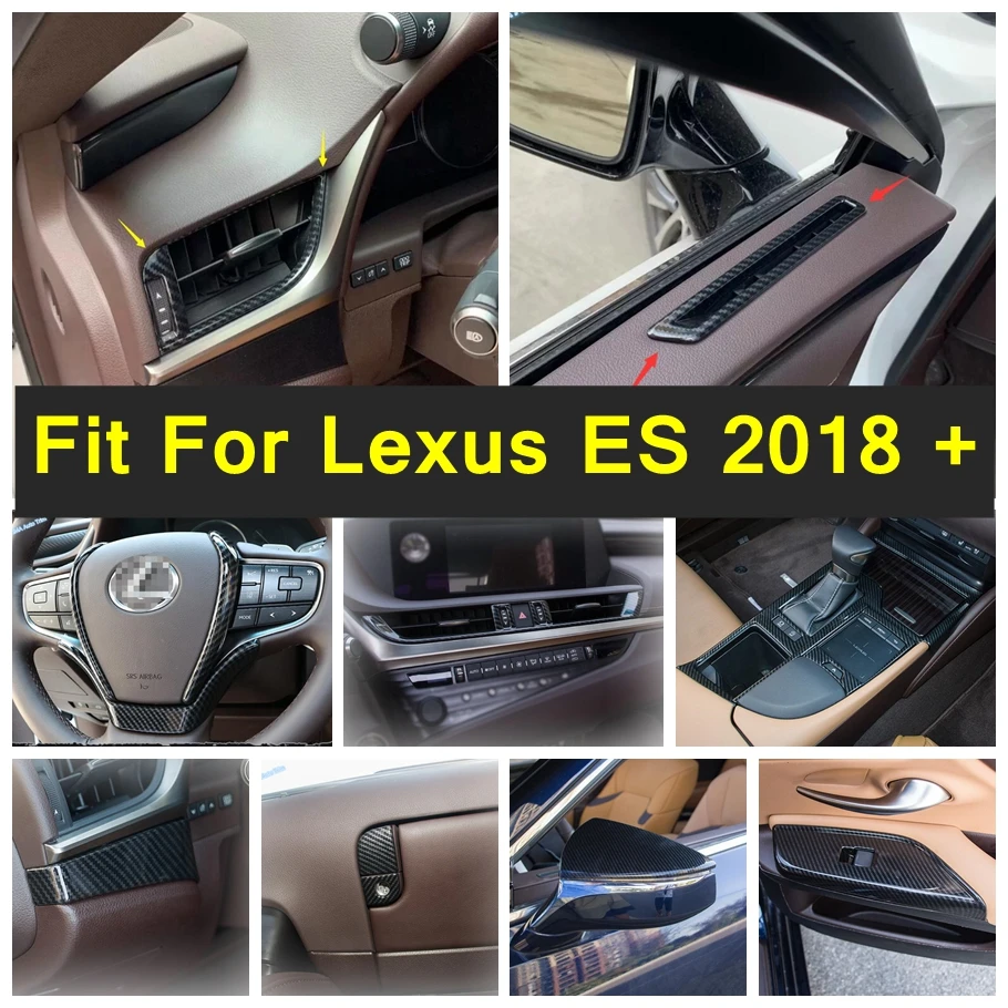 

Car Air AC Outlet Vent /Window Lift / Steering Wheel Frame Cover Trim For Lexus ES 2018 - 2023 ABS Carbon Fiber Look Accessories