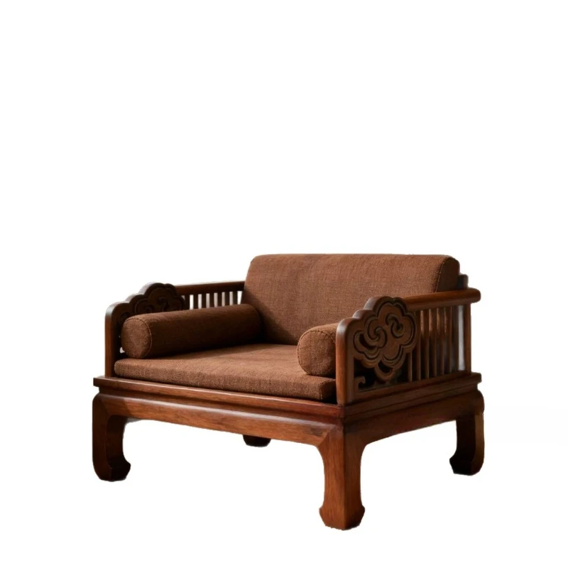 New Chinese style, North American black walnut, curved Arhat bed, Zen simple leisure