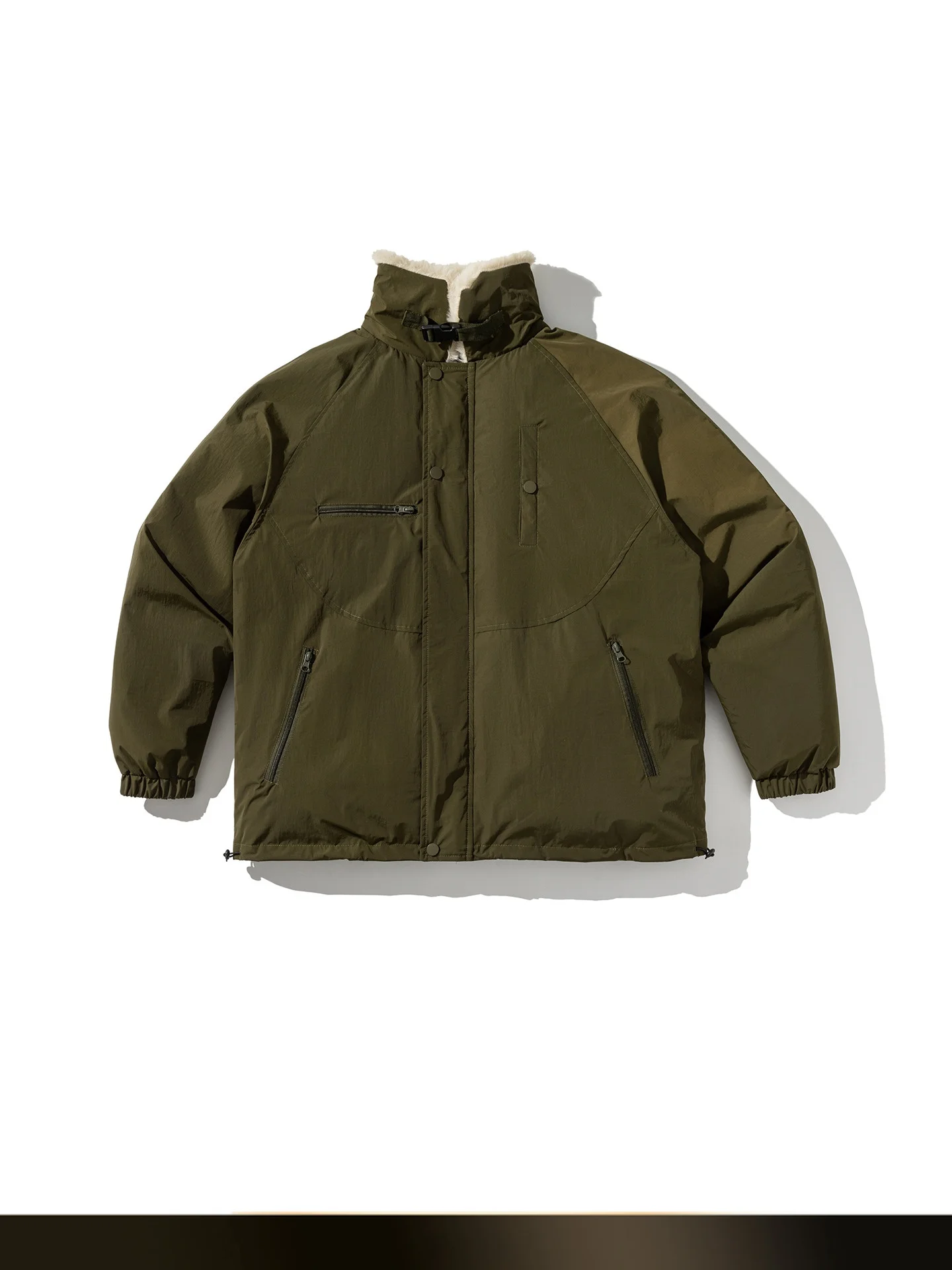 

Мужская хлопковая куртка в стиле ретро с контрастными вставками и воротником из овечьей шерсти, свободного кроя, теплая зимняя рабочая одежда, на молнии, из полиэстера, повседневное пальто