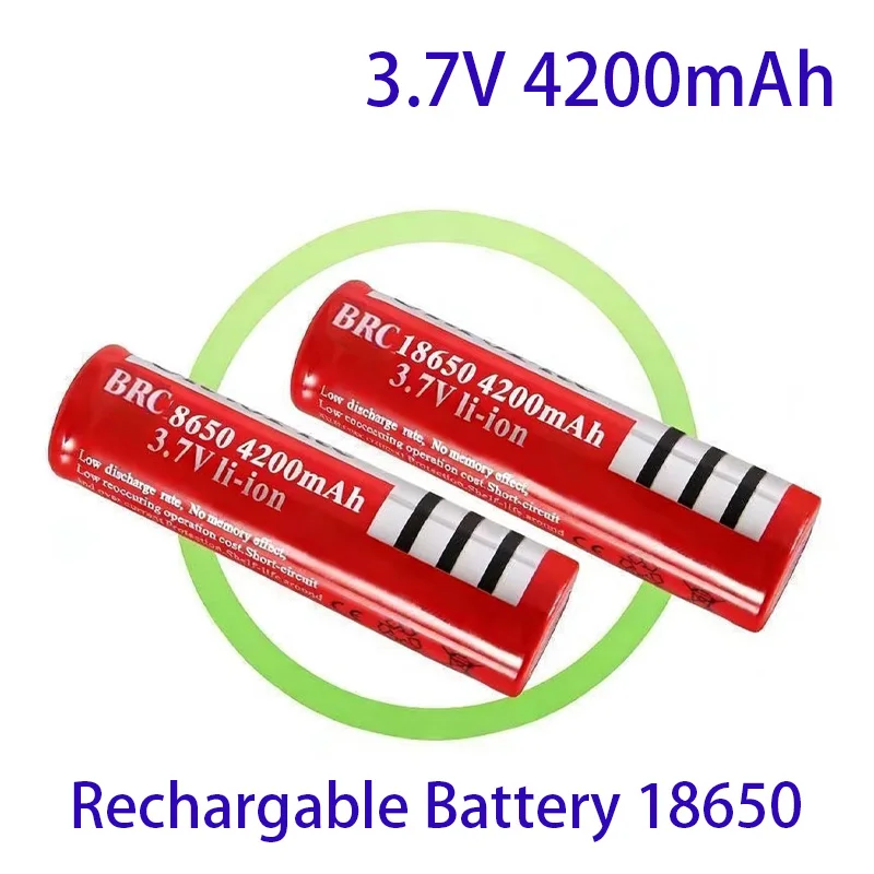 18650 3.7V Cycle Charging 4200mAh ，100% Original  Rechargable Battery   for LED Lantern Torch+USB Charger