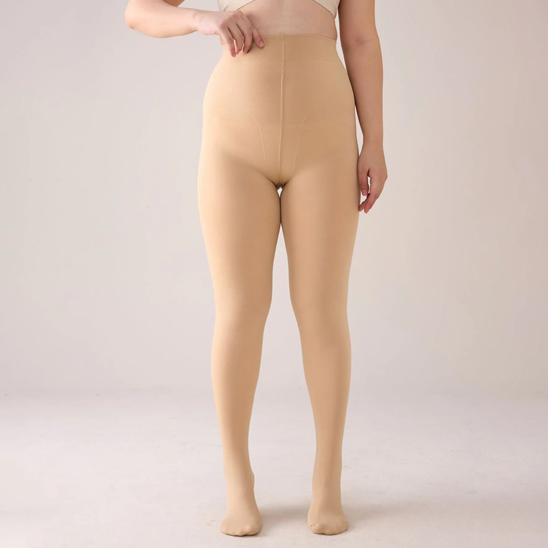 Bla Transparent Skin-Like Thiened Autumn Winter plus Size Leggings Inteated Long Sos High Waist Pants for plus Size W...