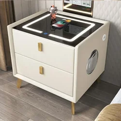 Wooden Furniture Bedside Tables Smart Mute Room Modern Luxury Laden Drawers Smart Basses Bedsides Table Szafka Nocna Furniture