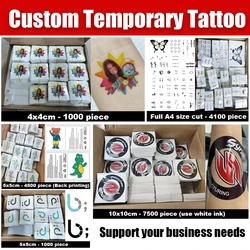 Yoemtat Personalized OEM Custom DIY Temporary Waterproof Fake Tattoo Sticker Logo For Black Color White