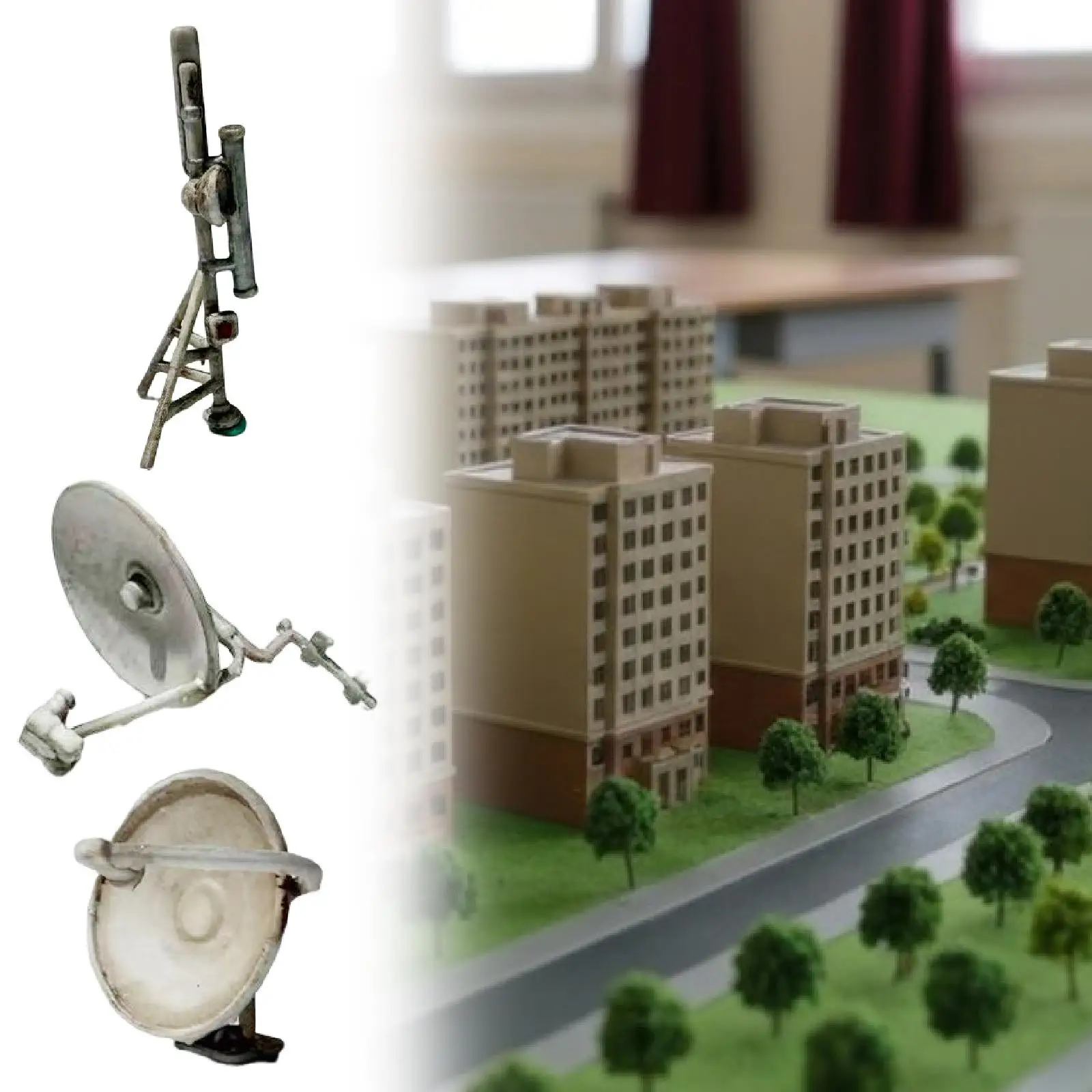 Micro Landscape Resin Mini Antenna Model Tabletop Display for City Model Scene Accessories Dollhouse Decoration
