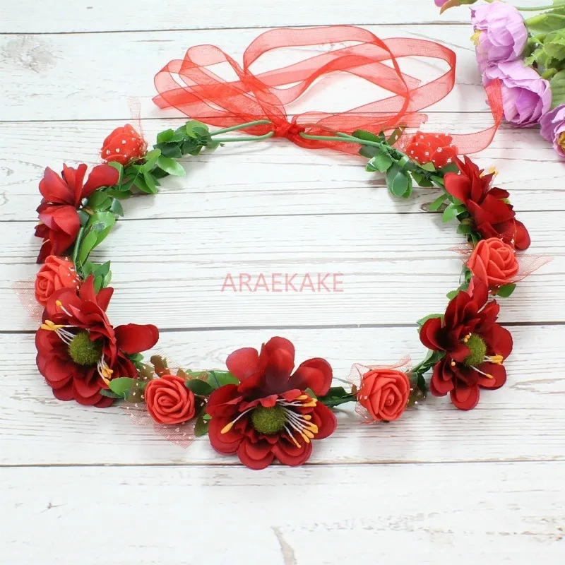 New flower wreath headwear, seaside tourism flower wreath hair accessory, bride and children's performance headband