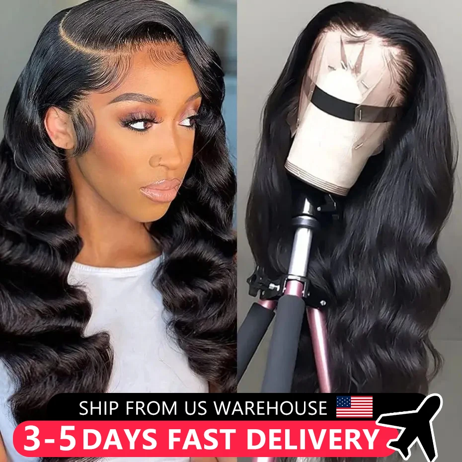 MYLOCKME 13x4 Body Wave Lace Front 100% Human Hair Wig 180% Indian Remy 13x6 Transparent Hd Lace Frontal Wig Lace Closure Wig