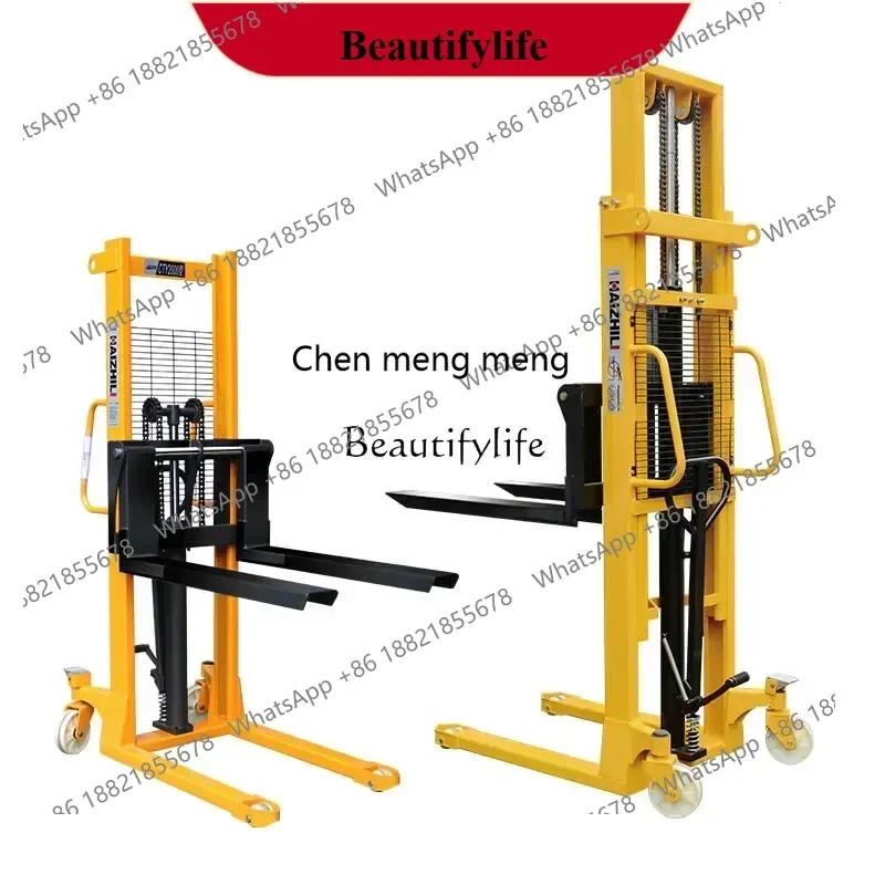 D178 Manual Hydraulic Stacker Loading and Unloading Lifting Stacking Small Lifting Handling ForkliftQQ